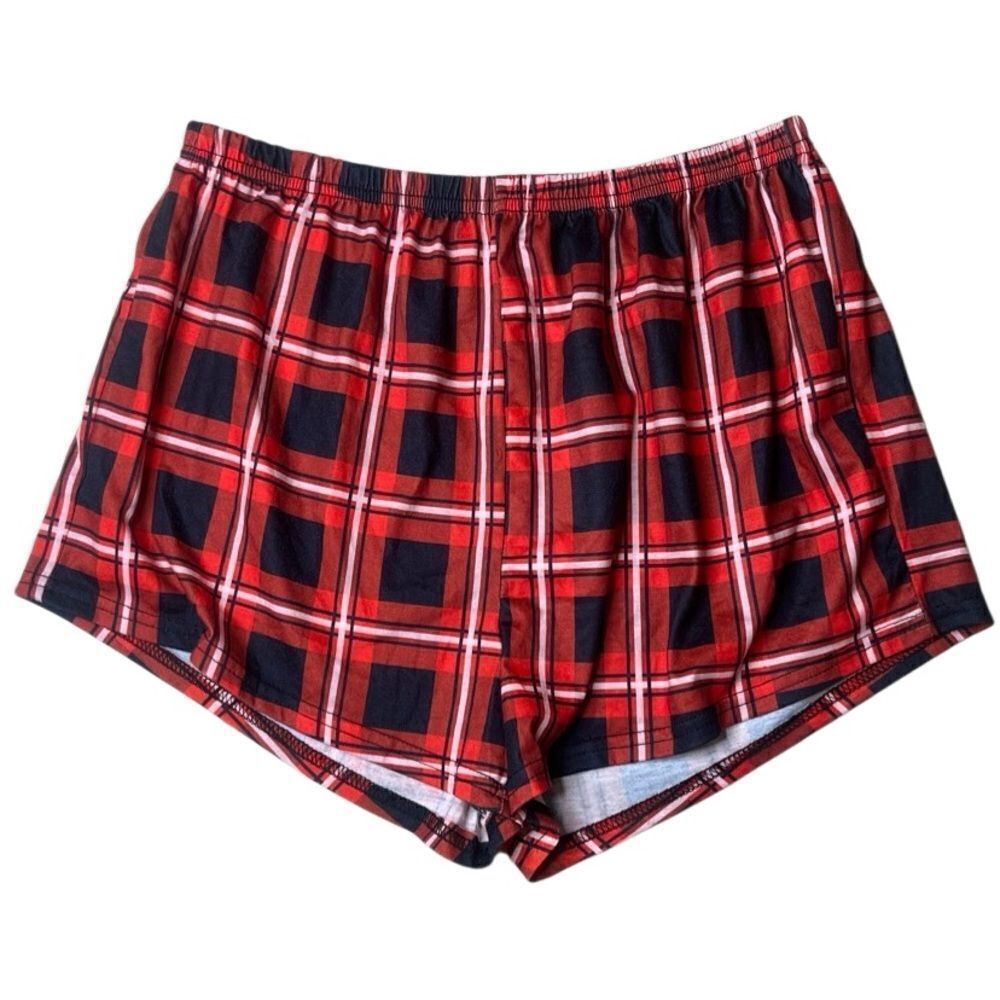 Red and Black Plaid Pajama Shorts Size Medium